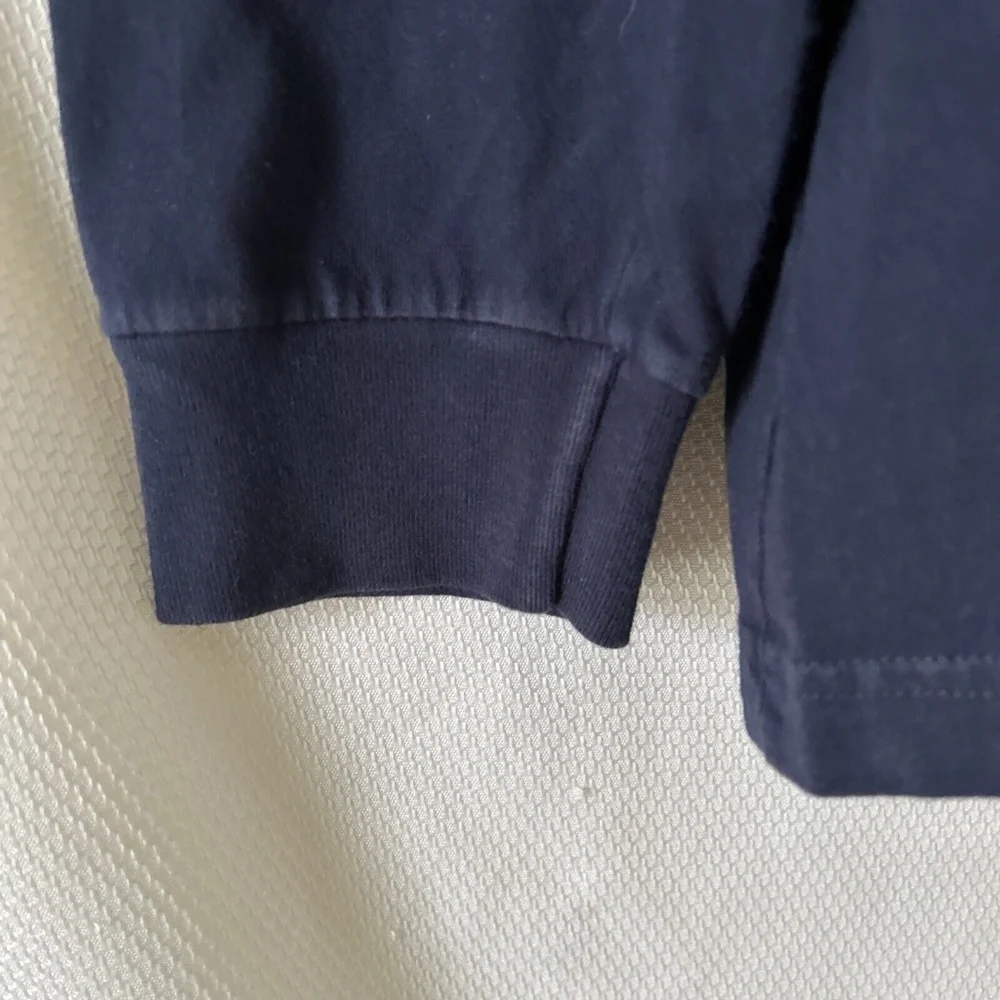 Polo Ralph Lauren Men’s Large Navy Blue Long Sleeve Red Logo Front Graphic T